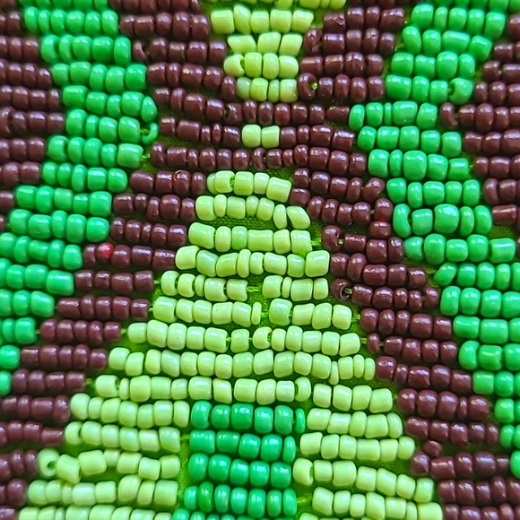 Vintage Beaded Wristlet Green Diamond Embellished Boho Wallet Mini Coin Purse - Picture 4 of 8